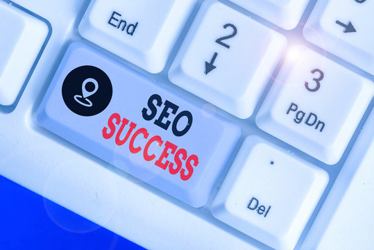 Text sign showing Seo Success. Business photo text accomplishment or achievement of increasing traffic to a website