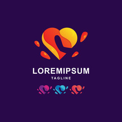Colorful Love with Letter L Logo Design
