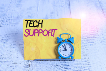 Word writing text Tech Support. Business photo showcasing advising and troubleshooting service...