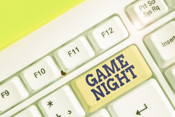 Handwriting text writing Game Night. Conceptual photo event in which folks get together for the...