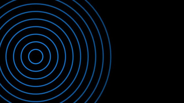 moving blue circle signal waves