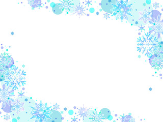 Fototapeta na wymiar 雪の結晶のフレーム
