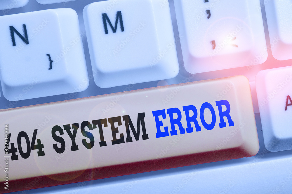 Fototapete Text sign showing 404 System Error. Business photo text message appears when website is down and cant be reached
