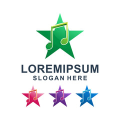 Obraz premium Colorful Stars Music Logo Design