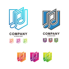 Colorful Shield Music Logo Design Bundle