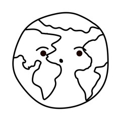 Isolated kawaii planet sphere vector design