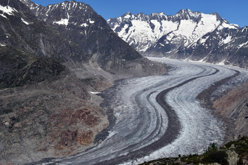 View of Aletsch glacier from Moosfluh, on the Panorama trail