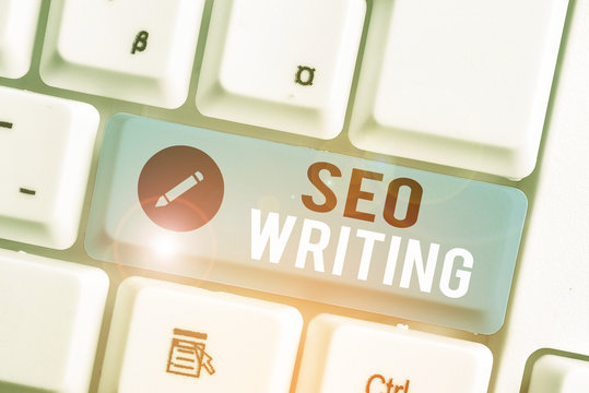 Handwriting text Seo Writing. Conceptual photo grabbing the attention of the search engines using specific word