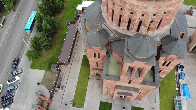 Armenian Church in the center of Moscow, shots from the drone