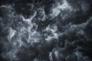 The dark clouds before heavy rain storm.