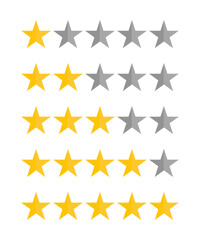 Five stars rating vector illustration.