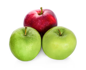 green red apple isolated