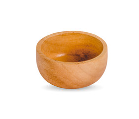 wood bowl on white background