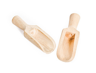 Wooden spoon isolated on white background