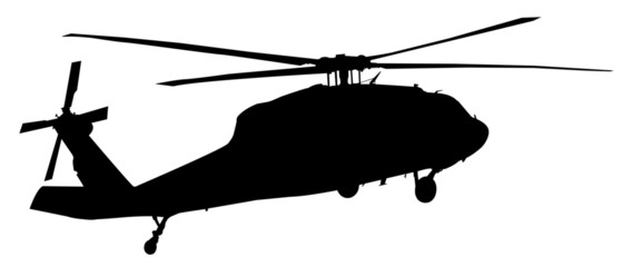 helicopter silhouette vector graphic  - obrazy, fototapety, plakaty