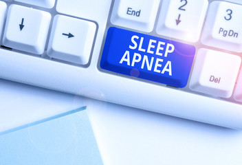 Conceptual hand writing showing Sleep Apnea. Concept meaning disorder which demonstrating...