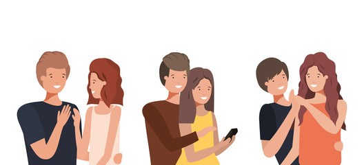 Obraz premium Pary kobiety i mężczyzny wektor wzór