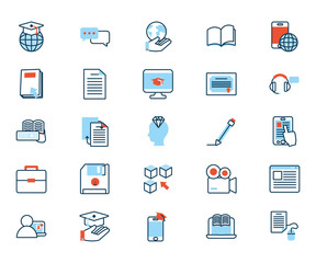 elearning and business set icons