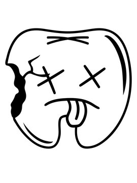 comic karies loch im zahn tot gesicht krank kaputt baby z&auml;hnchen niedlich klein milchzahn kind clipart mund putzig z&auml;hne putzen zahnarzt zahnfee verloren lieb