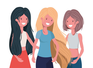 Isolated avatar women vector design