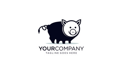 Black pig cable logo design