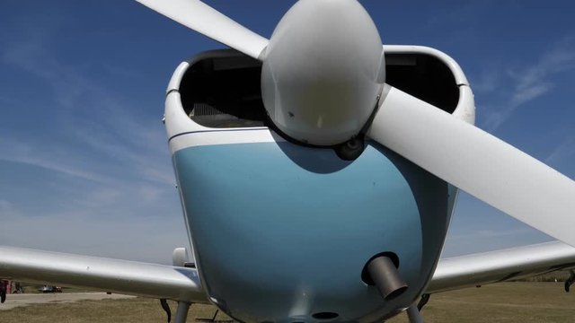BLAGOEVO, RAZGRAD/BULGAIA-07.2018: Commercial and entertainment airport offering glider lessons and trips, as well as touristic airplane flight trips. Open gates day.