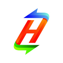 Letter H Arrow Logo Design