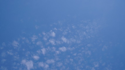 White cloud and blue sky background with copy space