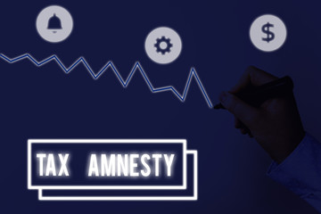 Writing note showing Tax Amnesty. Business concept for limitedtime opportunity for specified group...