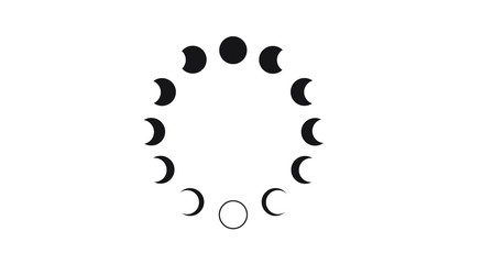 Moon phases astronomy icon set Vector Illustration on the white background.