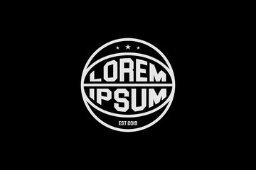 simple basket ball round shape logo template