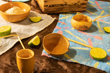 Bowl with mezcal drink