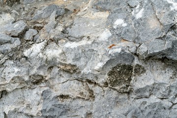 Closeup rock pattern with hole in nature