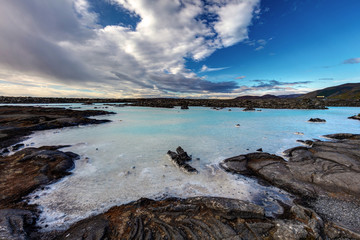 Exploring the shores of Blue Lagoon in Iceland