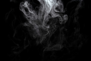 Abstract powder or smoke effect isolated on black background