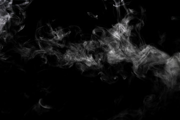Abstract powder or smoke effect isolated on black background