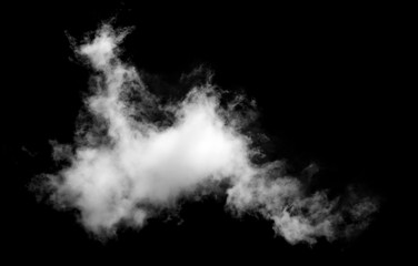 Textured Smoke,Abstract white,isolated on black background