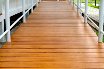 Brown wooden slope walkway