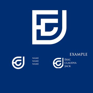 ecj initial name logo vector