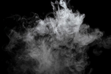 Abstract powder or smoke effect isolated on black background