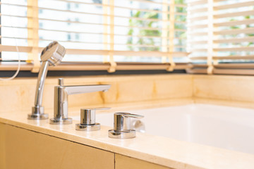 Beautiful luxury white bathtub decoration interior