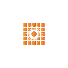 Solar sunrise logo template vector design