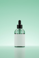 3d rendering Serum Green bottle.