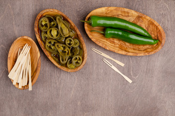 Slices of green pepper