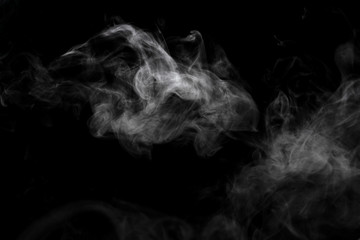 Abstract powder or smoke effect isolated on black background