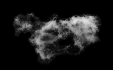 White cloud isolated on black background,Textured smoke,brush effect
