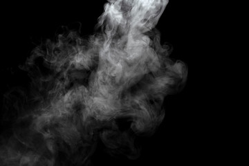 Abstract powder or smoke effect isolated on black background