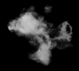 Textured Smoke ,Abstract white cloud isolated on black background ,brush effect