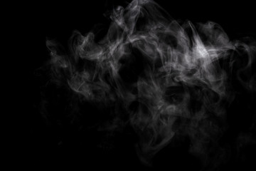 Abstract powder or smoke effect isolated on black background
