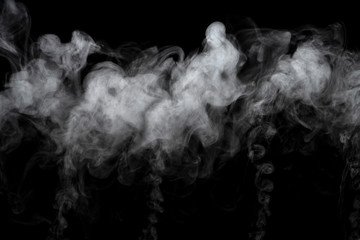 Abstract powder or smoke effect isolated on black background